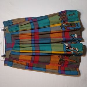 Vintage UNIQUE "Movie" Brand Multicolor Peasant Skirt With Pockets Sz 8